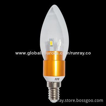 E14 LED Bulb, 3W, AC85-265V Epistar SMD5730 Chip 90-100lm/W Golden Finishing CE/RoHS ISO9001 Factory